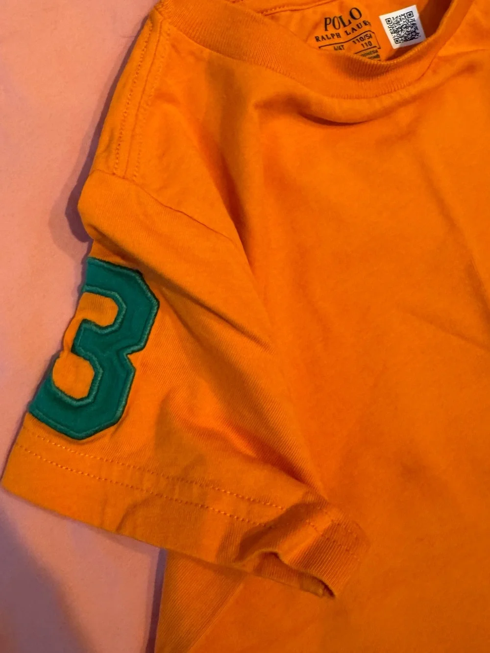 Polo by Ralph Lauren Orange Short Sleeve Tee with Green Pony